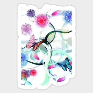 Dahlias and Vines Sticker